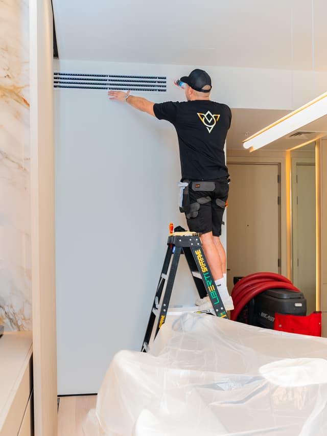 Engineer inspecting vents
